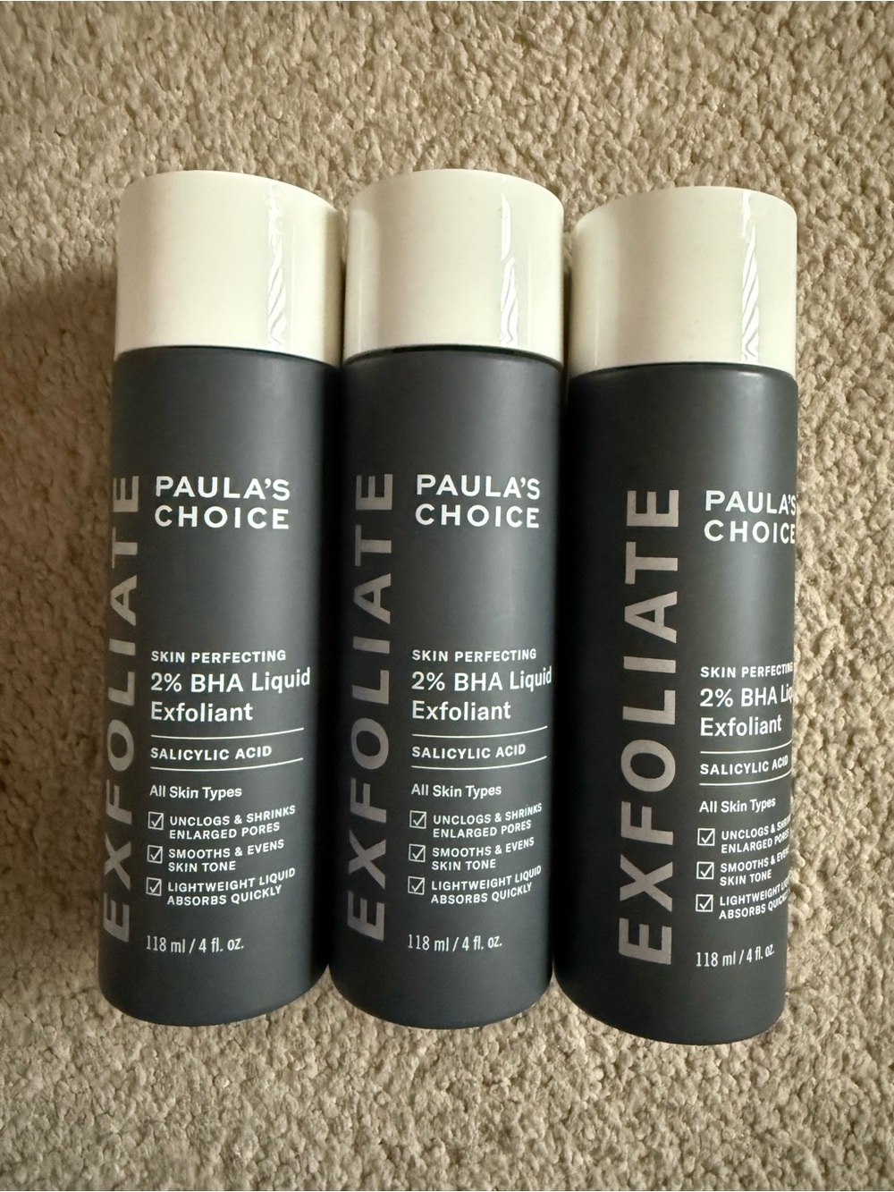 Paula’s Choice 2% BHA Liquid Exfoliant Salicylic Acid 118ml/4 Fl oz Lot of 3